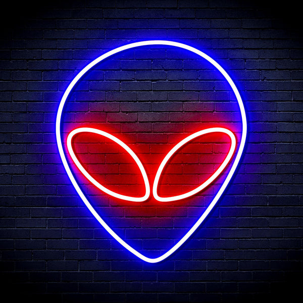ADVPRO Alien Face Ultra-Bright LED Neon Sign fnu0061 - Red & Blue