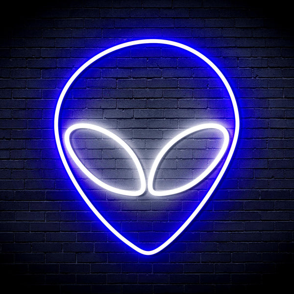 ADVPRO Alien Face Ultra-Bright LED Neon Sign fnu0061 - White & Blue
