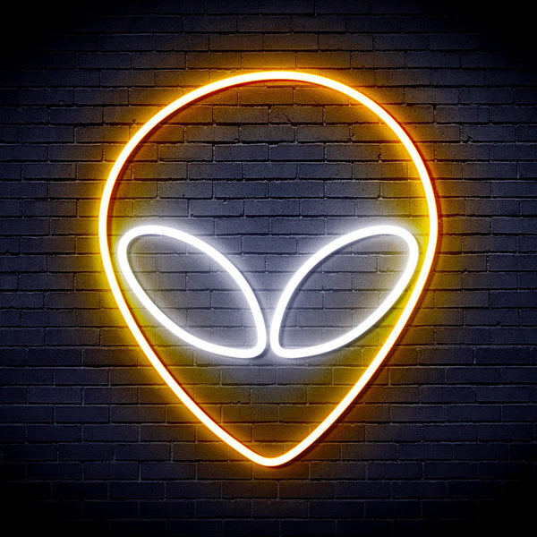 ADVPRO Alien Face Ultra-Bright LED Neon Sign fnu0061 - White & Golden Yellow