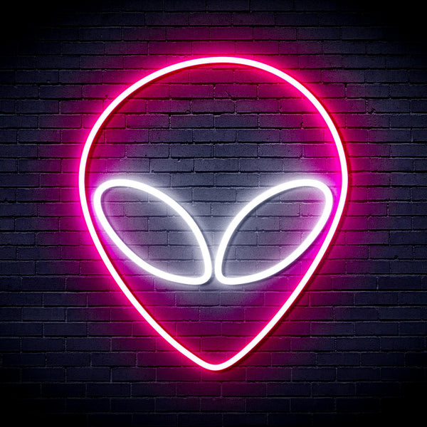 ADVPRO Alien Face Ultra-Bright LED Neon Sign fnu0061 - White & Pink