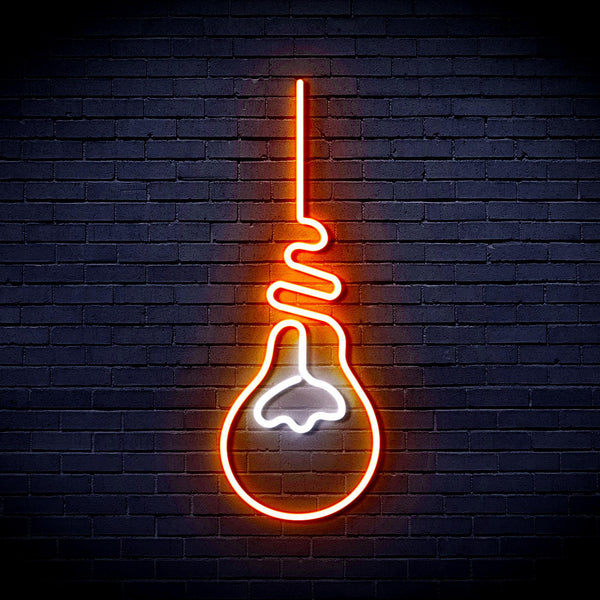 ADVPRO Light Bulb Ultra-Bright LED Neon Sign fnu0064 - White & Orange