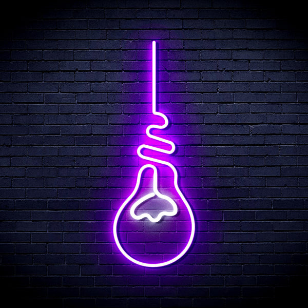 ADVPRO Light Bulb Ultra-Bright LED Neon Sign fnu0064 - White & Purple