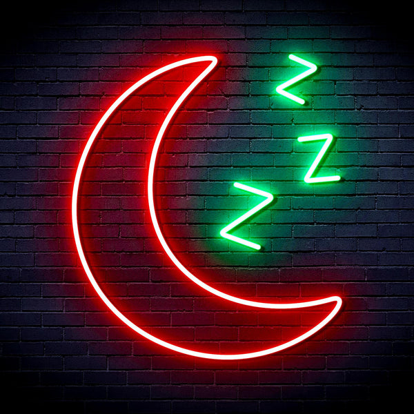 ADVPRO Sleepy Moon Ultra-Bright LED Neon Sign fnu0065 - Green & Red