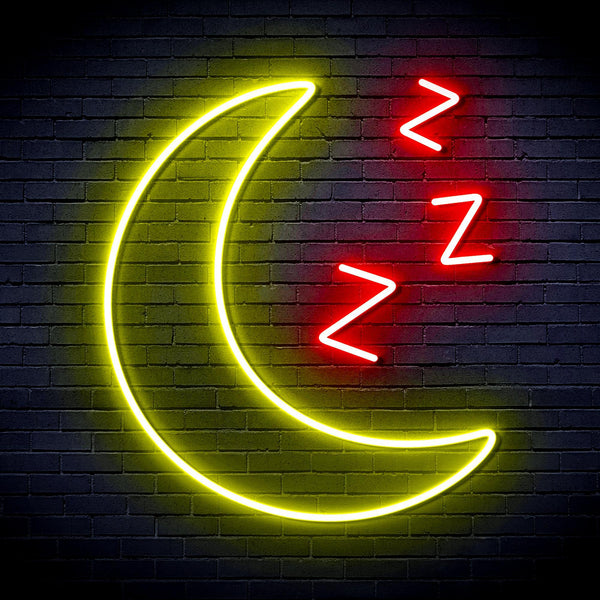 ADVPRO Sleepy Moon Ultra-Bright LED Neon Sign fnu0065 - Red & Yellow