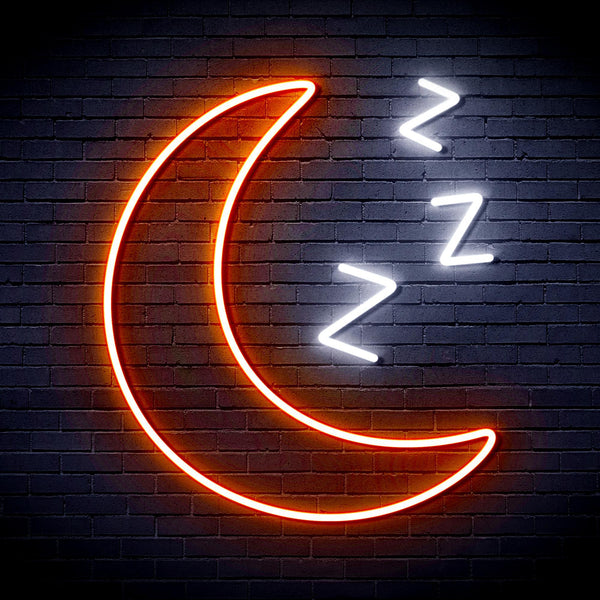 ADVPRO Sleepy Moon Ultra-Bright LED Neon Sign fnu0065 - White & Orange