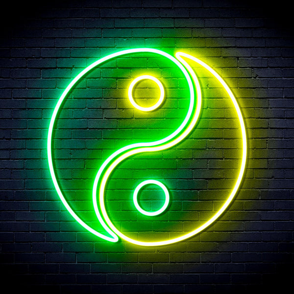 ADVPRO Tai Chi Symbol Ultra-Bright LED Neon Sign fnu0066 - Green & Yellow