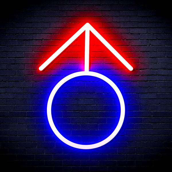 ADVPRO Male Symbol Ultra-Bright LED Neon Sign fnu0068 - Blue & Red