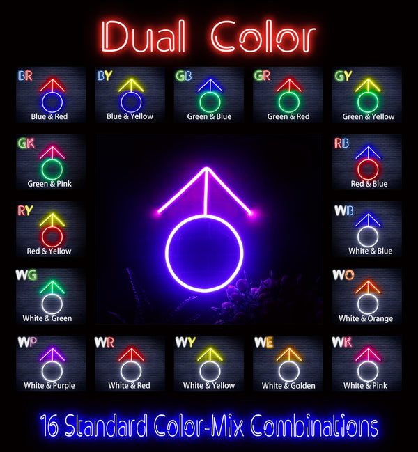 ADVPRO Male Symbol Ultra-Bright LED Neon Sign fnu0068 - Dual-Color