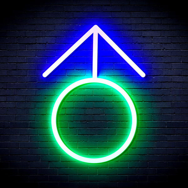 ADVPRO Male Symbol Ultra-Bright LED Neon Sign fnu0068 - Green & Blue