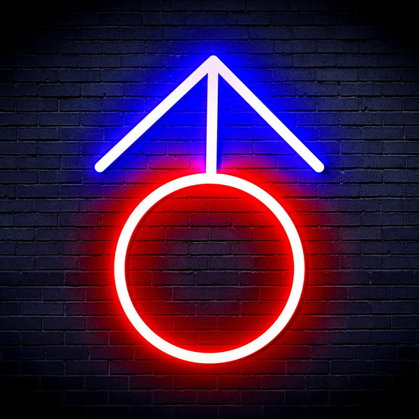 ADVPRO Male Symbol Ultra-Bright LED Neon Sign fnu0068 - Red & Blue