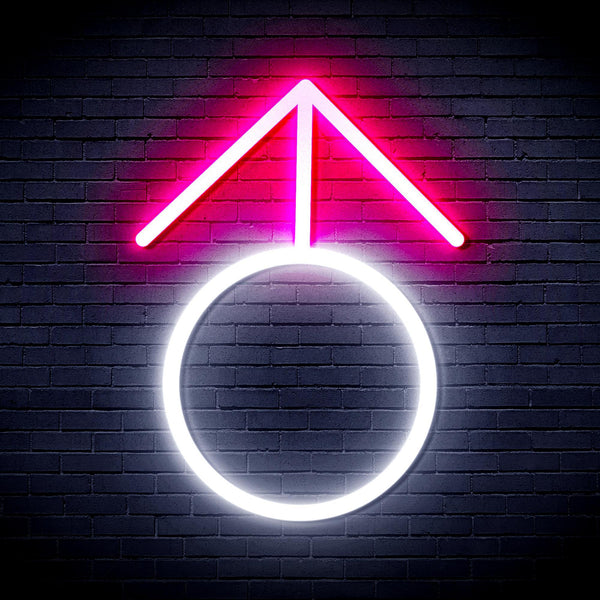 ADVPRO Male Symbol Ultra-Bright LED Neon Sign fnu0068 - White & Pink