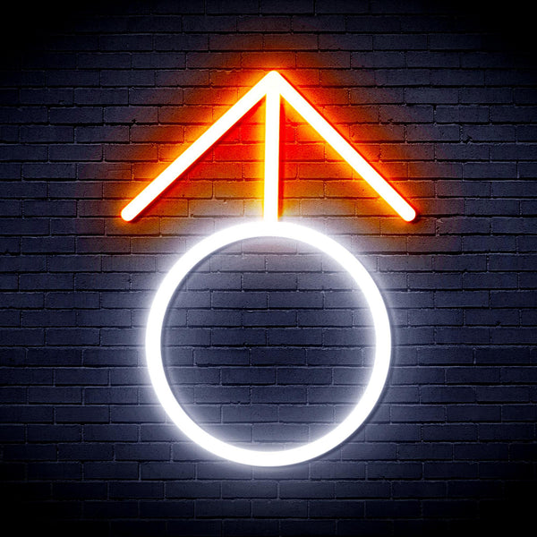 ADVPRO Male Symbol Ultra-Bright LED Neon Sign fnu0068 - White & Orange