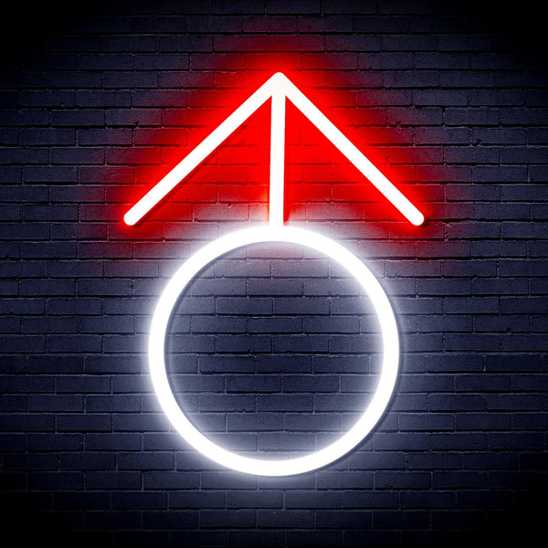 ADVPRO Male Symbol Ultra-Bright LED Neon Sign fnu0068 - White & Red