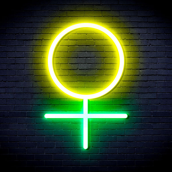 ADVPRO Female Symbol Ultra-Bright LED Neon Sign fnu0069 - Green & Yellow