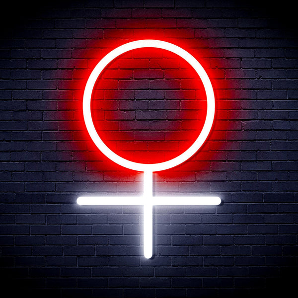 ADVPRO Female Symbol Ultra-Bright LED Neon Sign fnu0069 - White & Red