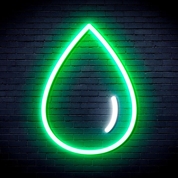 ADVPRO Water Droplet Ultra-Bright LED Neon Sign fnu0070 - White & Green
