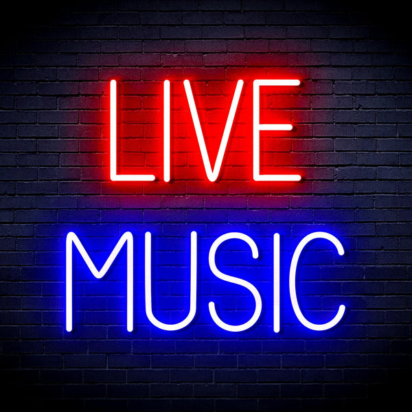 ADVPRO Live Music Ultra-Bright LED Neon Sign fnu0071 - Blue & Red