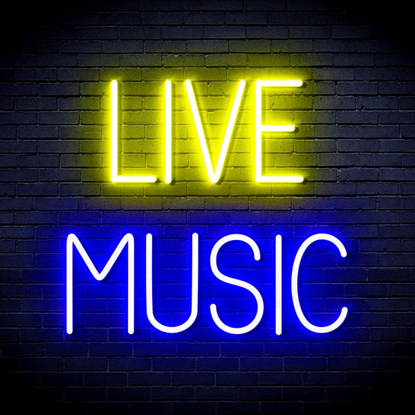 ADVPRO Live Music Ultra-Bright LED Neon Sign fnu0071 - Blue & Yellow