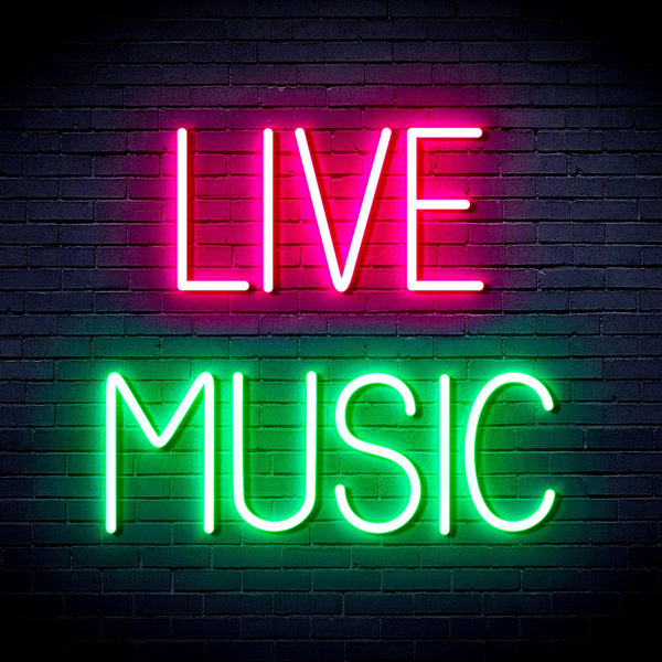 ADVPRO Live Music Ultra-Bright LED Neon Sign fnu0071 - Green & Pink