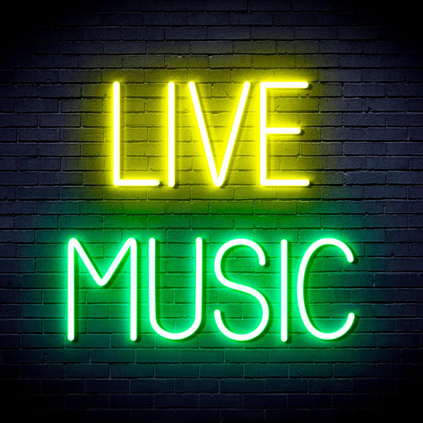 ADVPRO Live Music Ultra-Bright LED Neon Sign fnu0071 - Green & Yellow