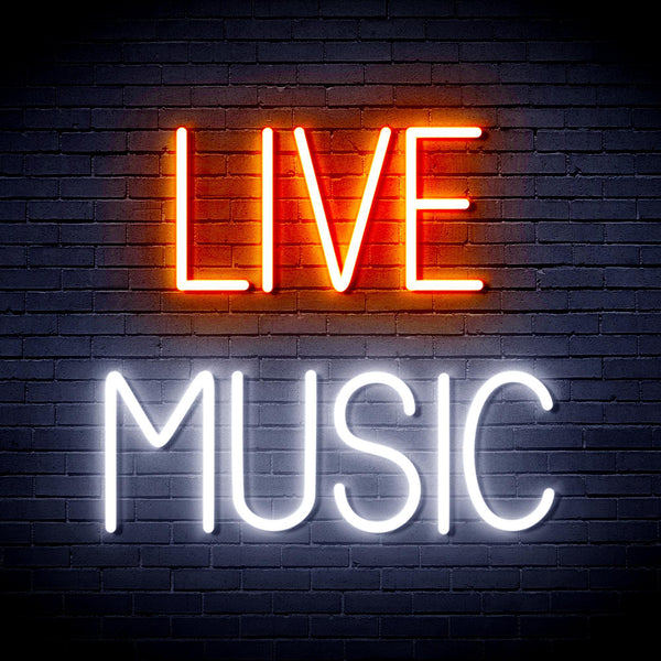 ADVPRO Live Music Ultra-Bright LED Neon Sign fnu0071 - White & Orange