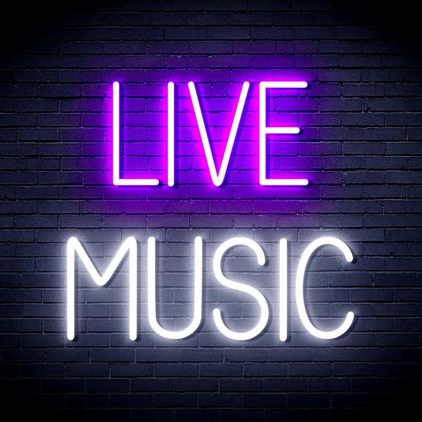 ADVPRO Live Music Ultra-Bright LED Neon Sign fnu0071 - White & Purple