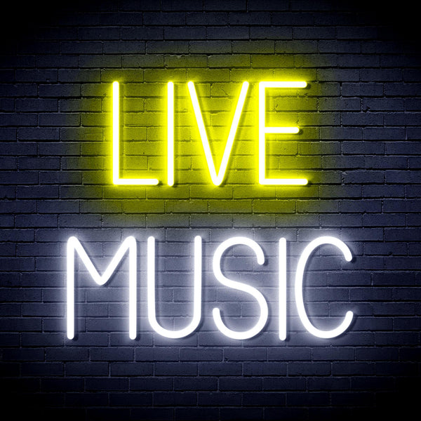 ADVPRO Live Music Ultra-Bright LED Neon Sign fnu0071 - White & Yellow