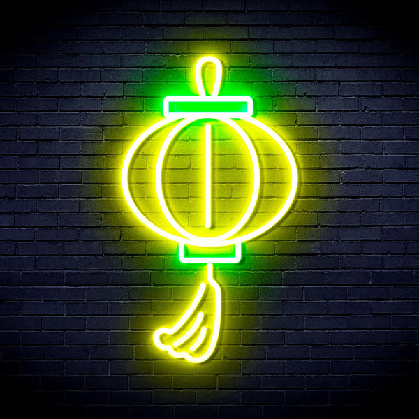 ADVPRO Lantern Ultra-Bright LED Neon Sign fnu0072 - Green & Yellow