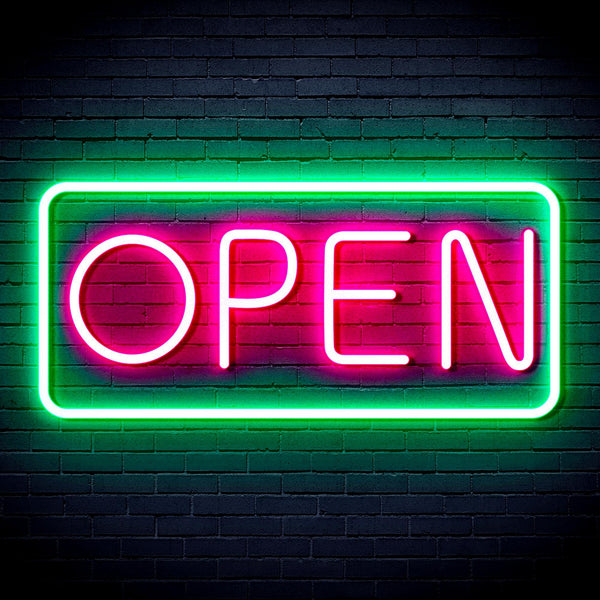 ADVPRO Open Sign Ultra-Bright LED Neon Sign fnu0077 - Green & Pink