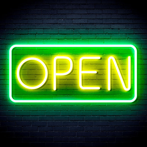 ADVPRO Open Sign Ultra-Bright LED Neon Sign fnu0077 - Green & Yellow