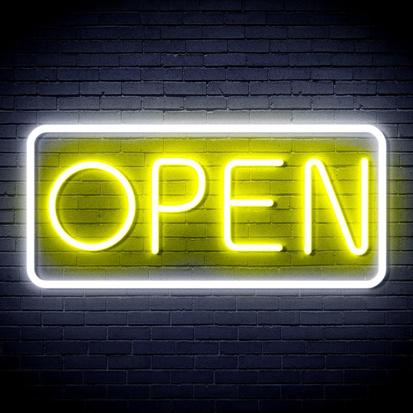 ADVPRO Open Sign Ultra-Bright LED Neon Sign fnu0077 - White & Yellow