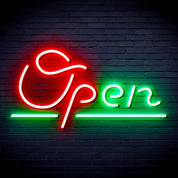 ADVPRO Open Sign Ultra-Bright LED Neon Sign fnu0078 - Green & Red