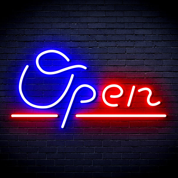 ADVPRO Open Sign Ultra-Bright LED Neon Sign fnu0078 - Red & Blue