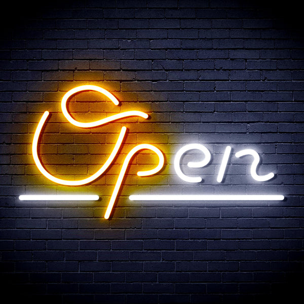 ADVPRO Open Sign Ultra-Bright LED Neon Sign fnu0078 - White & Golden Yellow