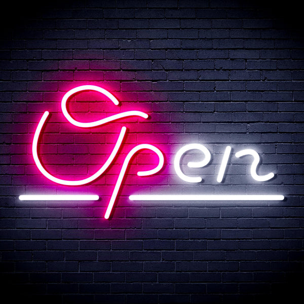 ADVPRO Open Sign Ultra-Bright LED Neon Sign fnu0078 - White & Pink