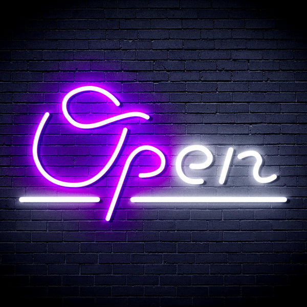 ADVPRO Open Sign Ultra-Bright LED Neon Sign fnu0078 - White & Purple