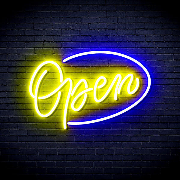 ADVPRO Open Sign Ultra-Bright LED Neon Sign fnu0079 - Blue & Yellow