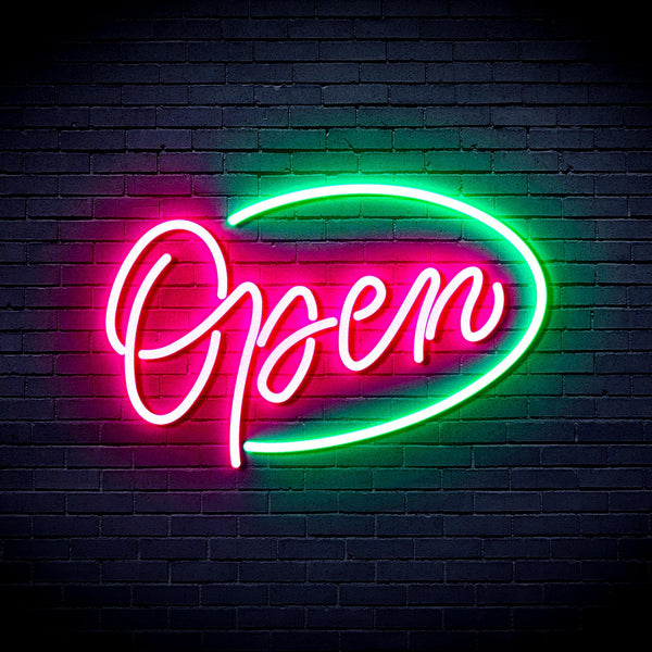 ADVPRO Open Sign Ultra-Bright LED Neon Sign fnu0079 - Green & Pink