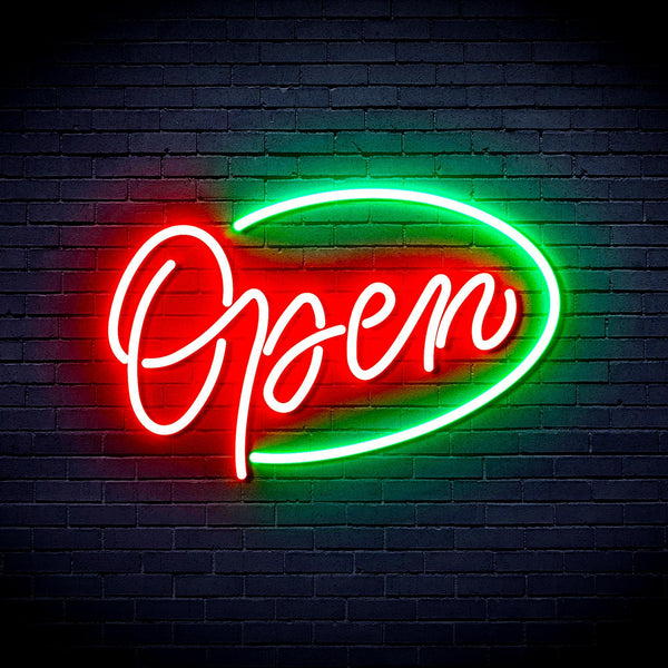 ADVPRO Open Sign Ultra-Bright LED Neon Sign fnu0079 - Green & Red