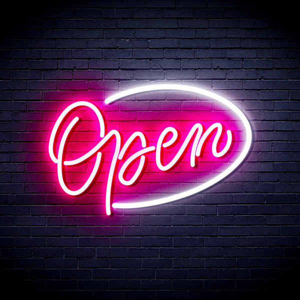 ADVPRO Open Sign Ultra-Bright LED Neon Sign fnu0079 - White & Pink