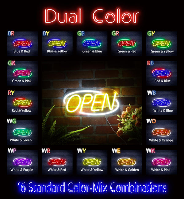 ADVPRO Open Sign Ultra-Bright LED Neon Sign fnu0080 - Dual-Color
