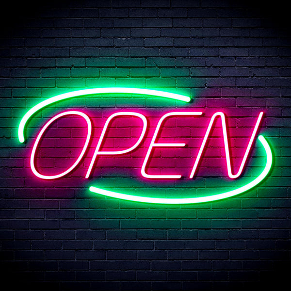 ADVPRO Open Sign Ultra-Bright LED Neon Sign fnu0080 - Green & Pink