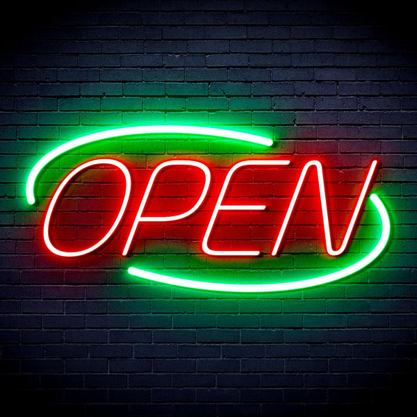 ADVPRO Open Sign Ultra-Bright LED Neon Sign fnu0080 - Green & Red