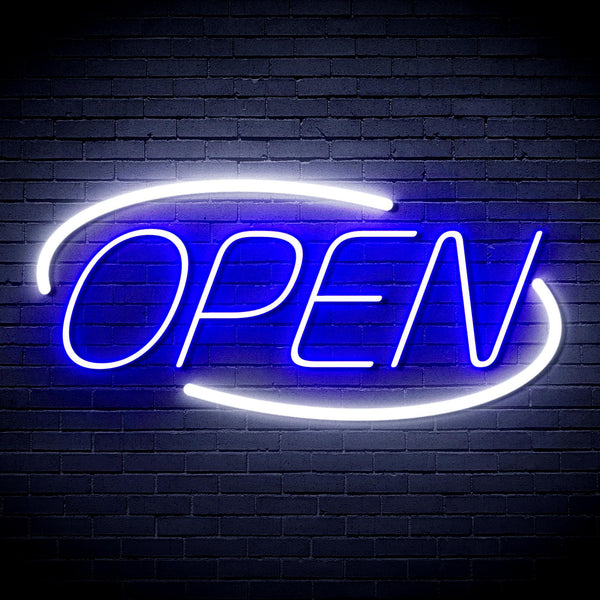 ADVPRO Open Sign Ultra-Bright LED Neon Sign fnu0080 - White & Blue