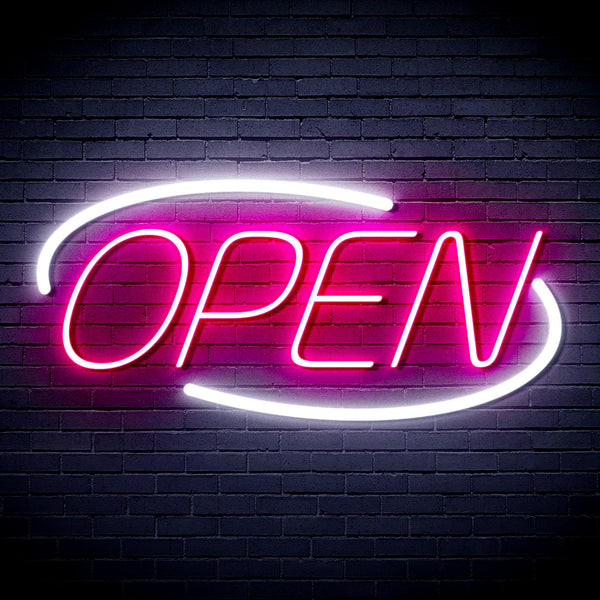 ADVPRO Open Sign Ultra-Bright LED Neon Sign fnu0080 - White & Pink