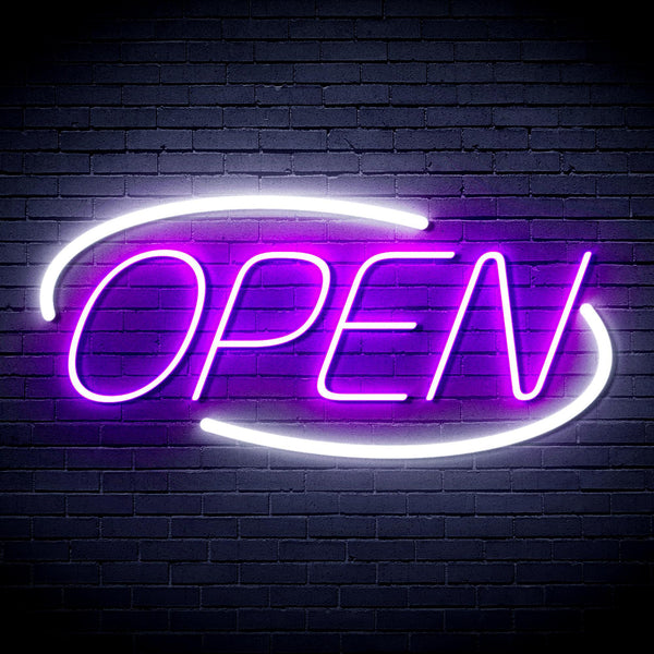 ADVPRO Open Sign Ultra-Bright LED Neon Sign fnu0080 - White & Purple