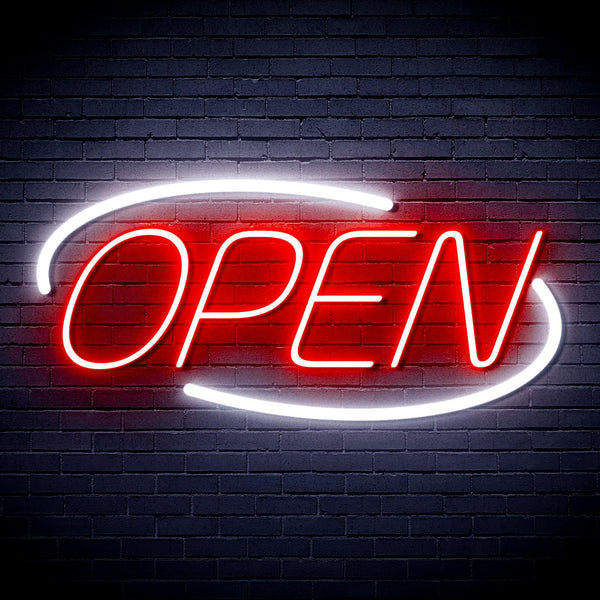 ADVPRO Open Sign Ultra-Bright LED Neon Sign fnu0080 - White & Red