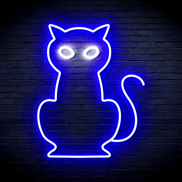 ADVPRO Cat Ultra-Bright LED Neon Sign fnu0084 - White & Blue
