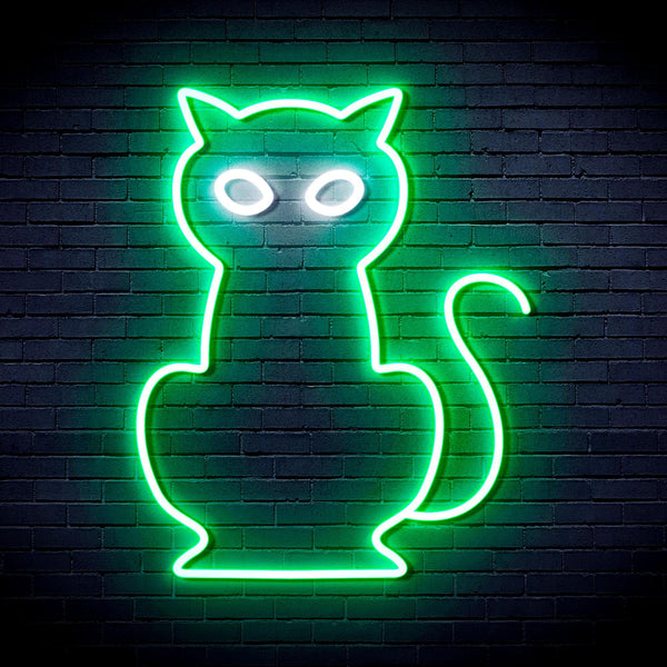 ADVPRO Cat Ultra-Bright LED Neon Sign fnu0084 - White & Green