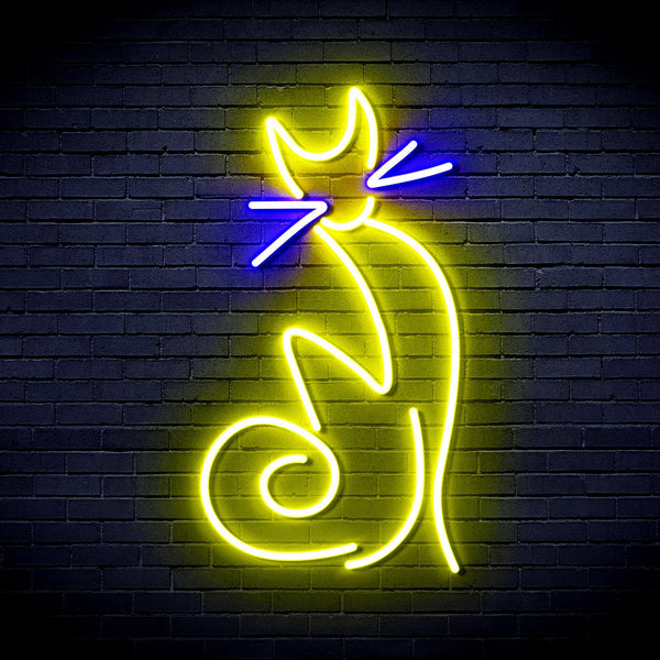 ADVPRO Cat Ultra-Bright LED Neon Sign fnu0086 - Blue & Yellow